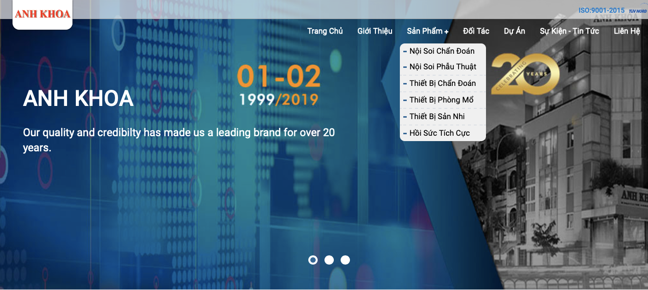 Trên website http://www.anhkhoa.com.vn có nhiều thông tin quảng cáo về Công ty Anh Khoa và nhiều thiết bị y tế
